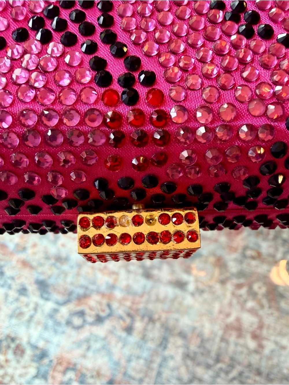 Serpui Marie Pink Crystal Rhinestone Leopard Clutch - Picture 5 of 13
